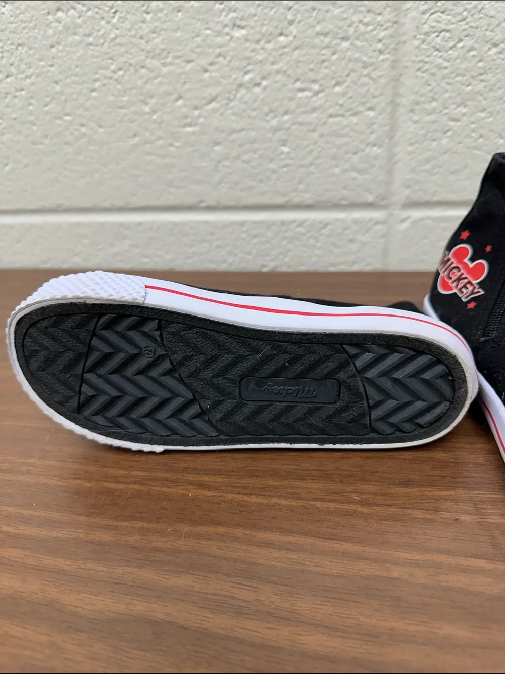 NWOT Disney Black and Red Mickey High-Top Sneakers for Kids size 12-1/2